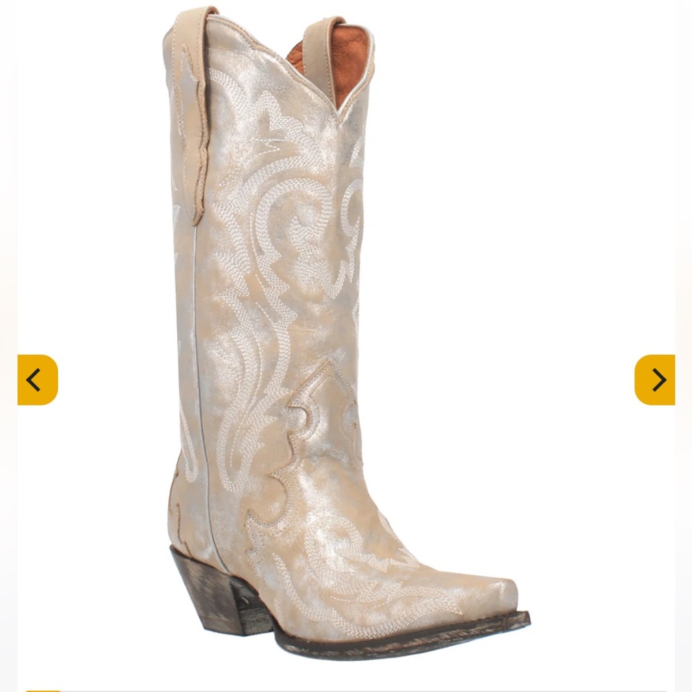 Metallic White Cowgirl Boots
